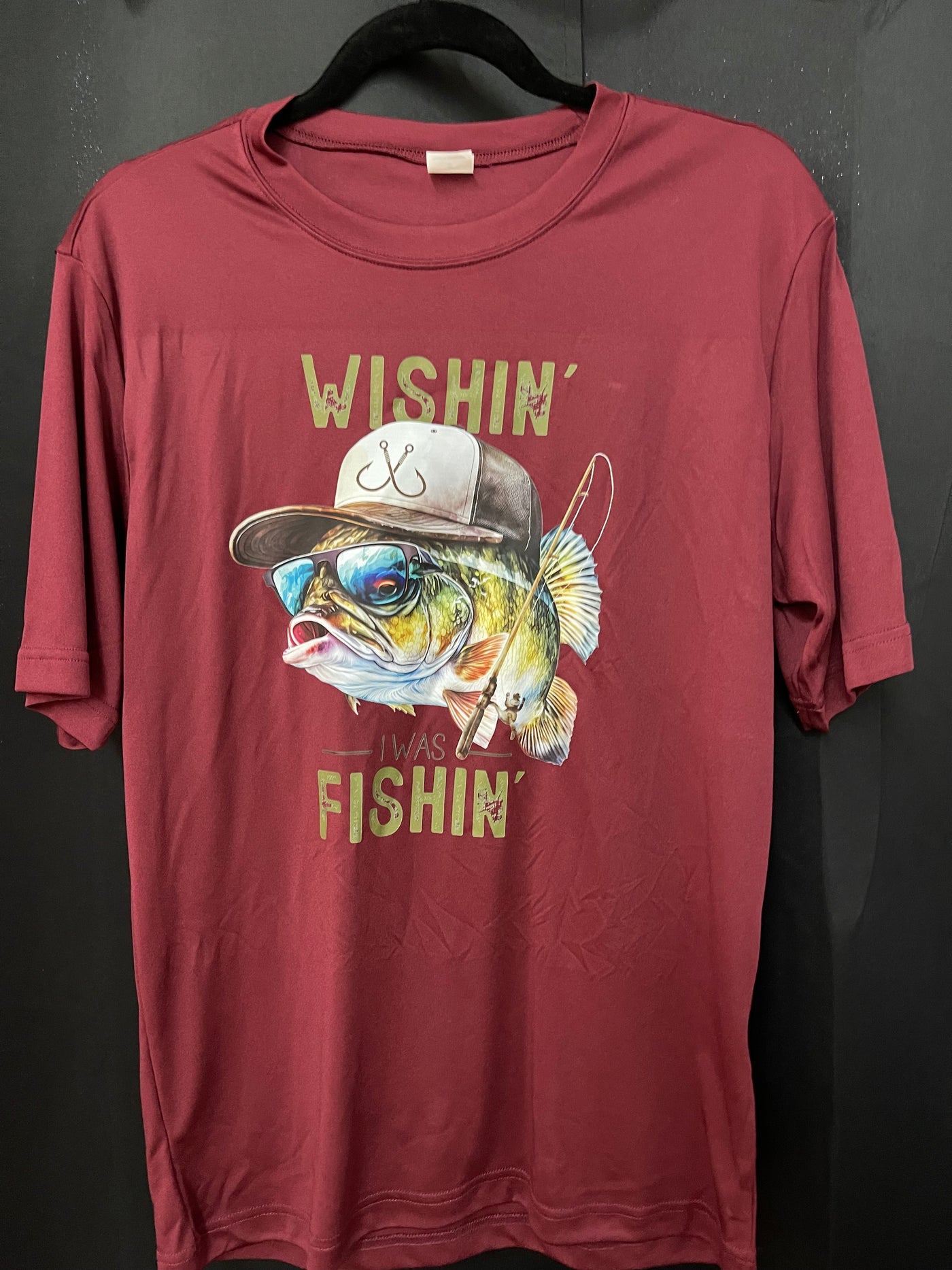 Decorated T-Shirt S wishin I was Fishin