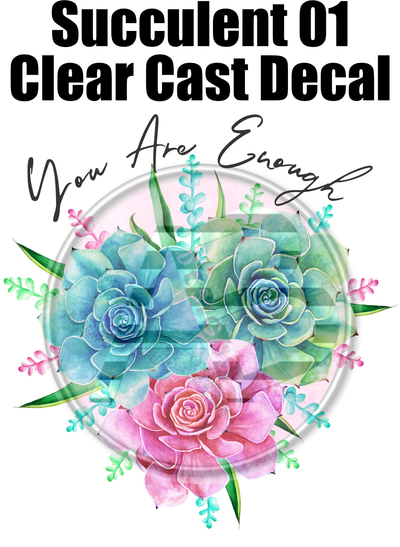 Succulent 01 - Clear Cast Decal