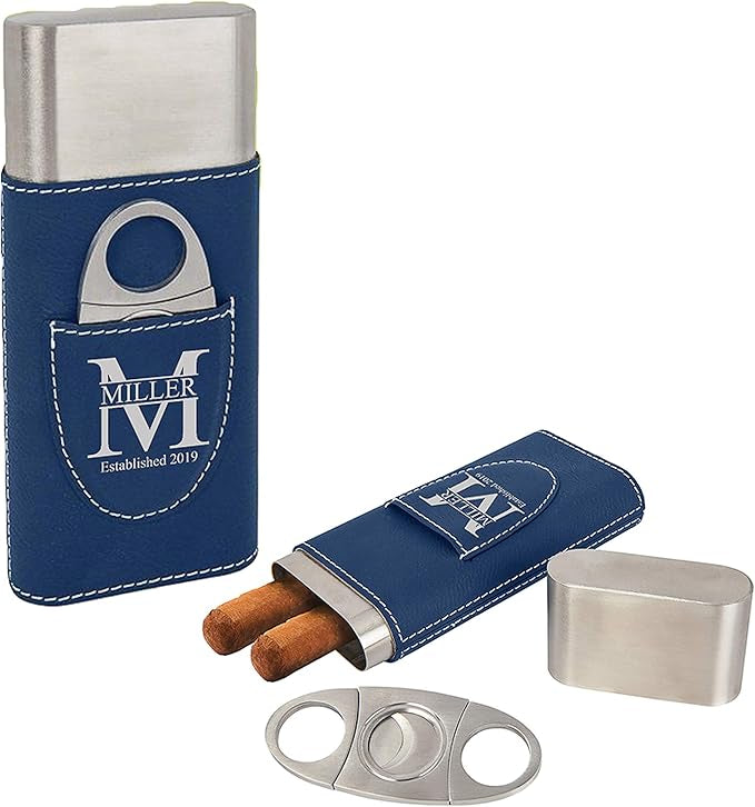 Cigar Case with Cutter - Custom Laser Engraving