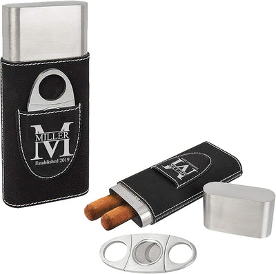 Cigar Case with Cutter - Custom Laser Engraving