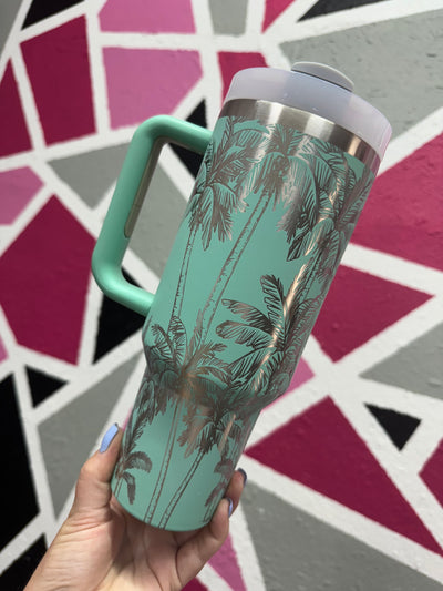 Palm Tree Tumbler 40oz - Custom Laser Engraved