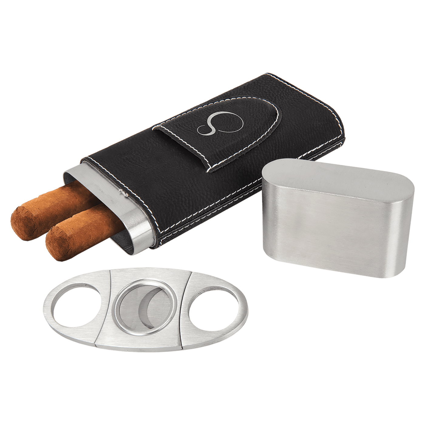 Cigar Case with Cutter - Custom Laser Engraving