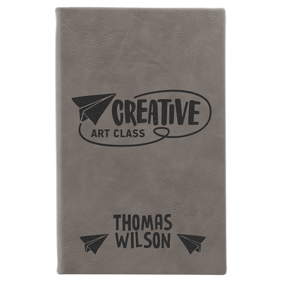 Sketch Book with Unlined Notepad - 5.25” x 8.25” - Custom Laser Engraving