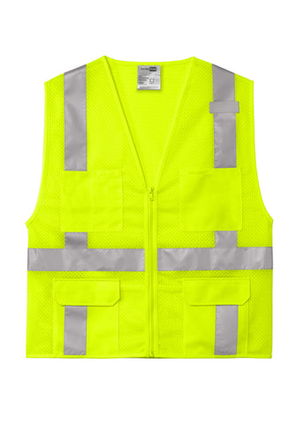 CUSTOM VEST - CSV104  CornerStone® ANSI 107 Class 2 Mesh Six-Pocket Zippered Vest