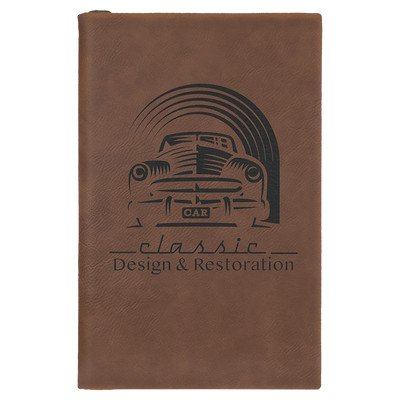 Sketch Book with Unlined Notepad - 5.25” x 8.25” - Custom Laser Engraving