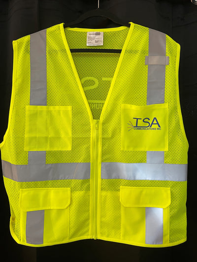 CUSTOM VEST - CSV104  CornerStone® ANSI 107 Class 2 Mesh Six-Pocket Zippered Vest