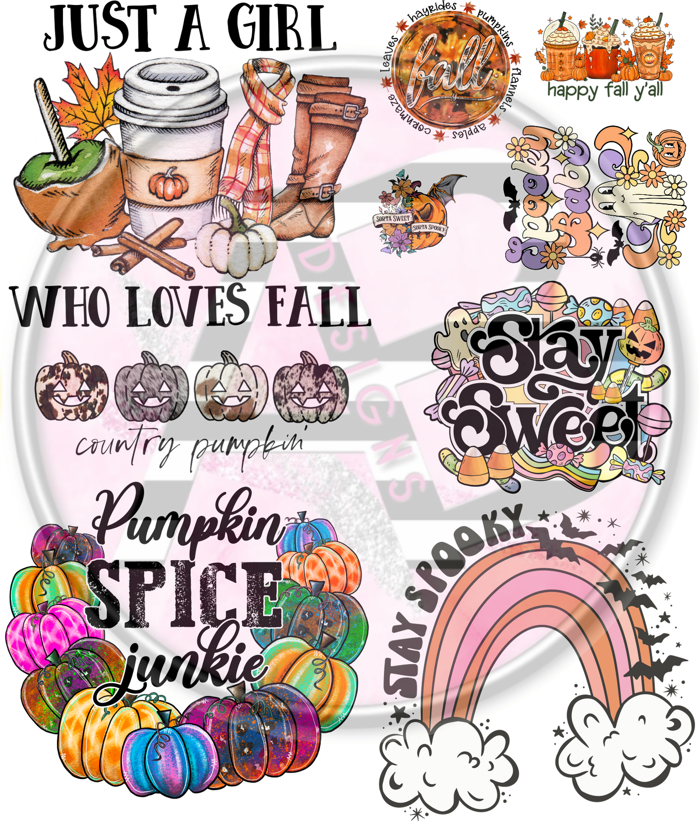 Fall Bundle 01 Pre-Made DTF HTV TRANSFER – AB Designs, Co.