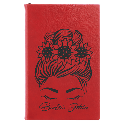 Sketch Book with Unlined Notepad - 5.25” x 8.25” - Custom Laser Engraving