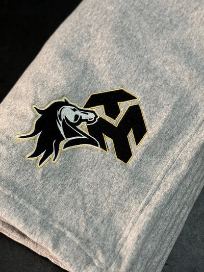 Trinity Mustangs - BP79  Port & Company® Oversized Core Fleece Sweatshirt Blanket