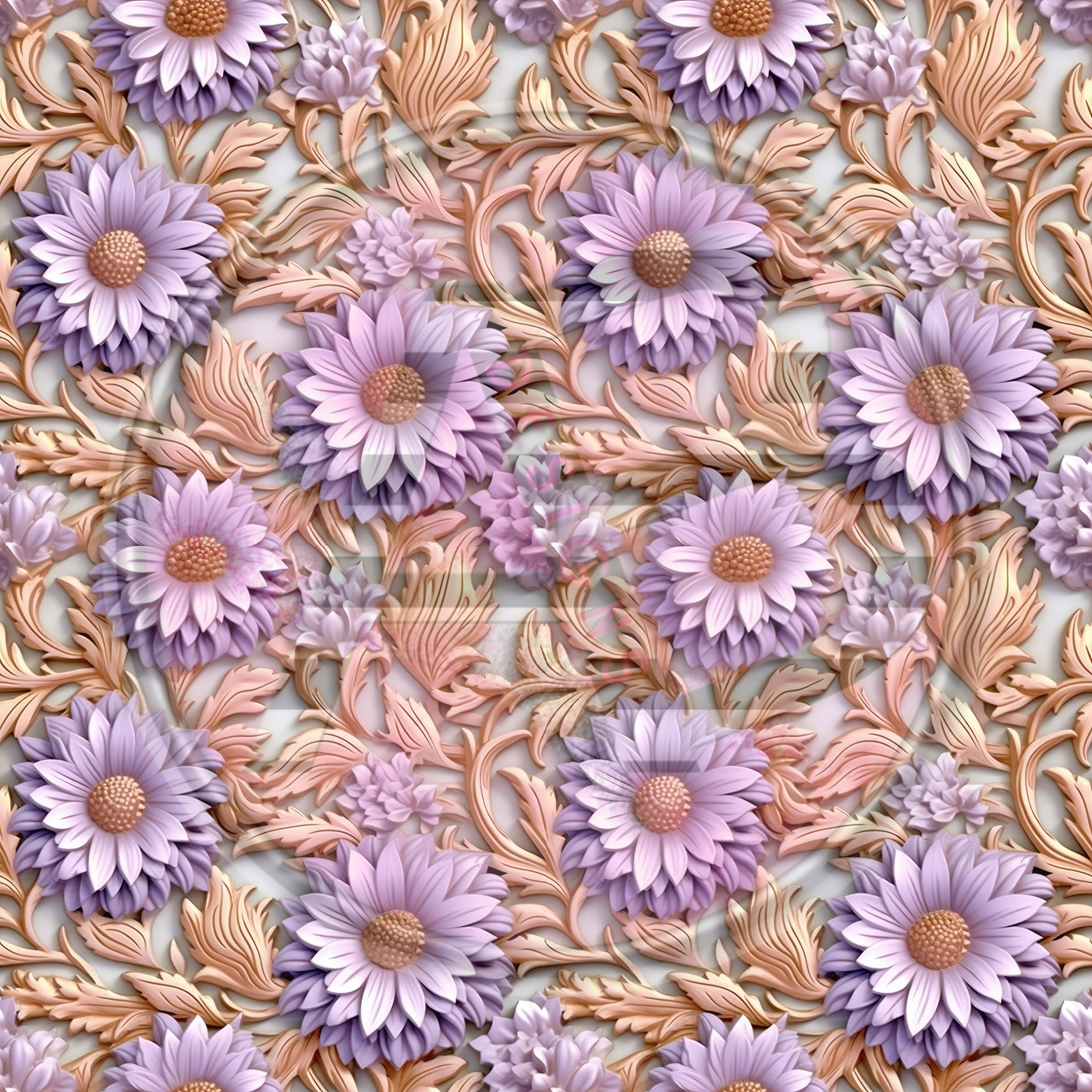 Adhesive Patterned Vinyl - 3D Floral 05 Smaller