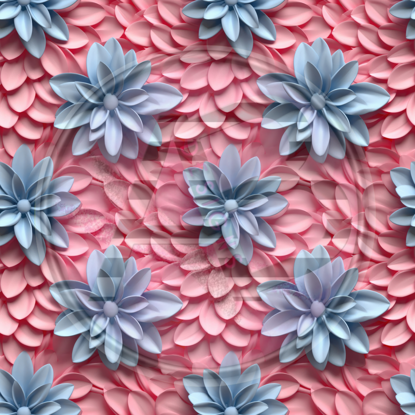 Adhesive Patterned Vinyl - 3D Floral 07 Smaller