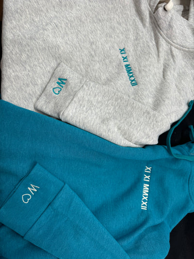 Roman Numeral Couples Hoodie (ONLY 1 NOT A SET) - NL9300 Next Level Apparel® Unisex Malibu Pullover Hoodie