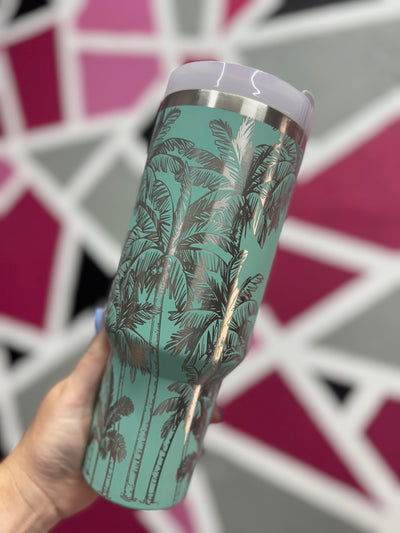 Palm Tree Tumbler 40oz - Custom Laser Engraved