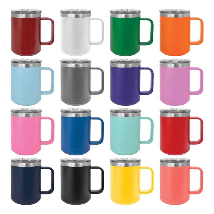 15oz Laser Engraved Custom Travel Mug
