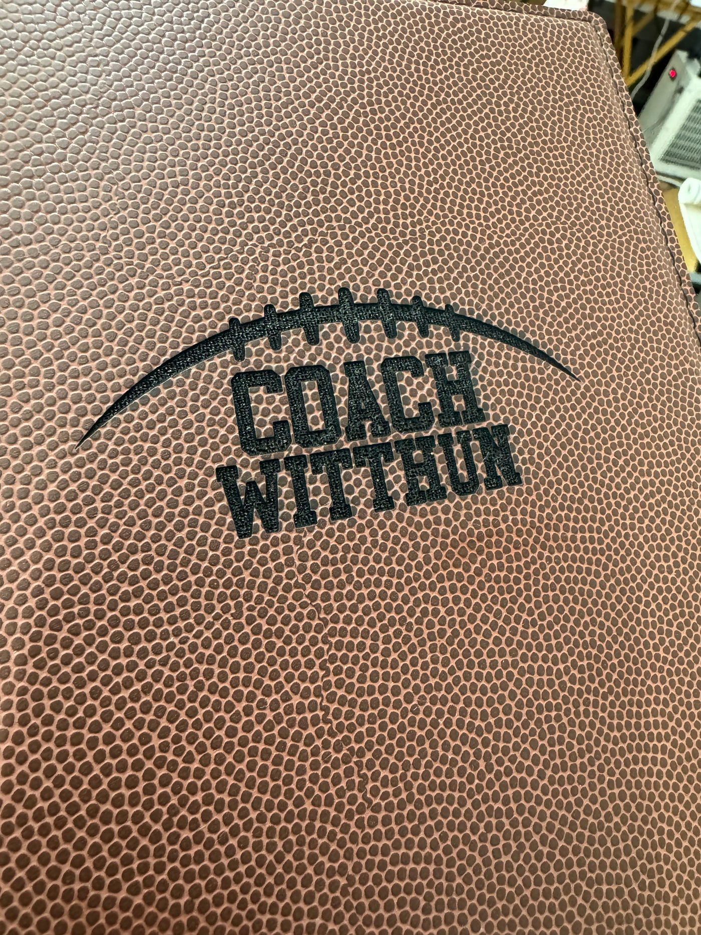 Football Textured Portfolio 7x9 - Custom Laser Engraving