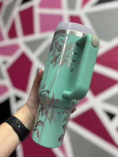 Palm Tree Tumbler 40oz - Custom Laser Engraved