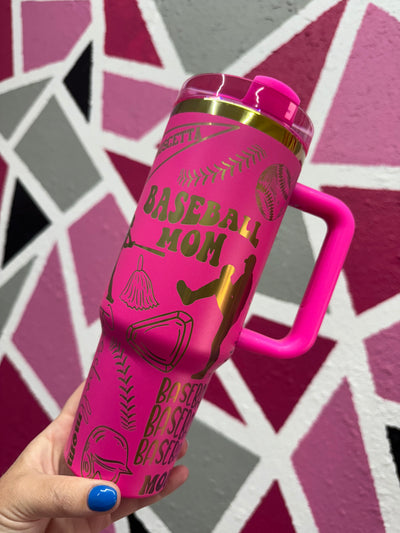 Baseball Mom 1 40oz - Custom Laser Engraved