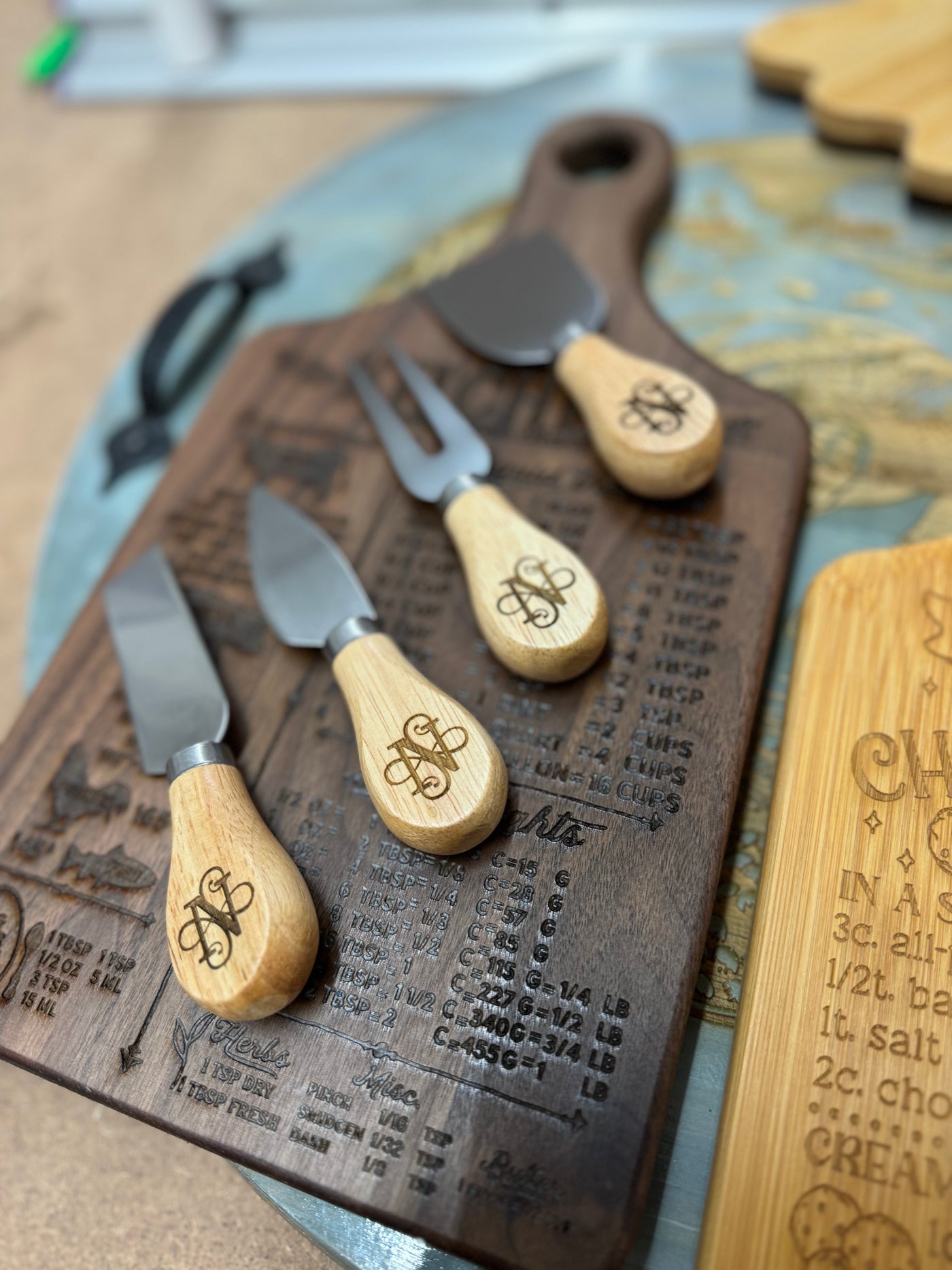 Cheese Knife Set | Custom Engraved | Charcuterie Board Accoutrements