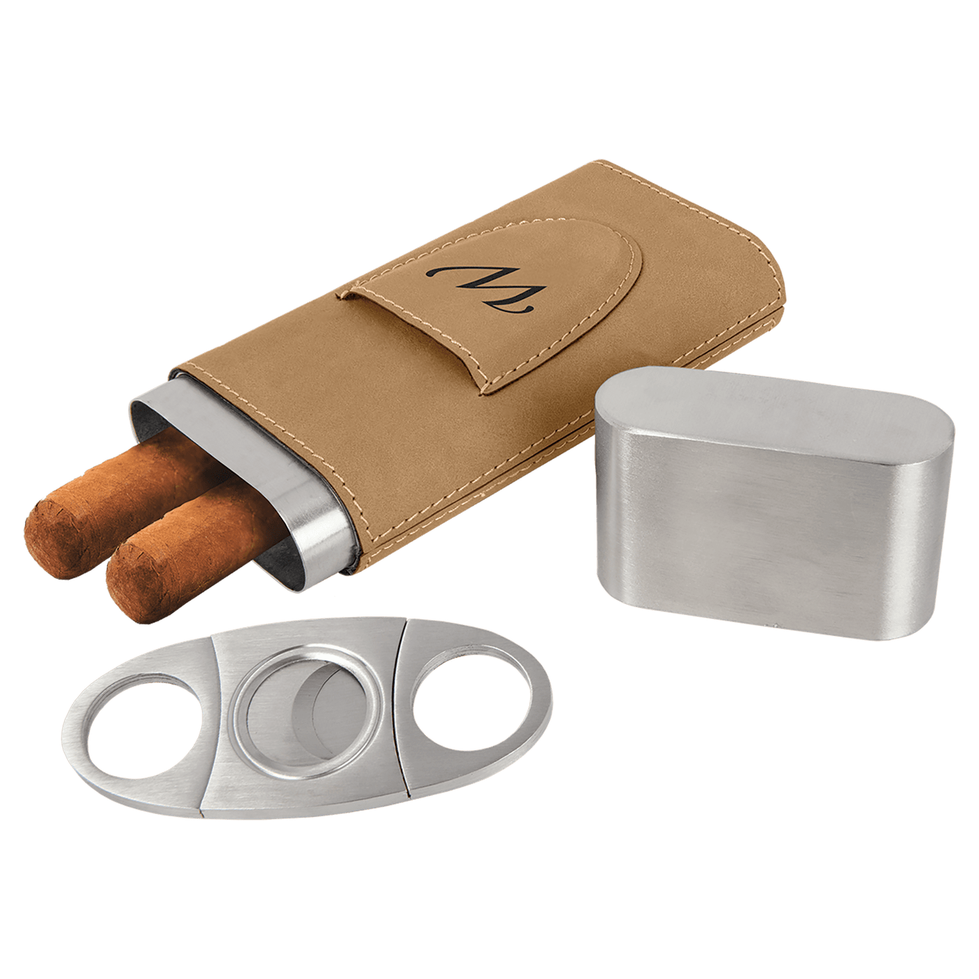 Cigar Case with Cutter - Custom Laser Engraving