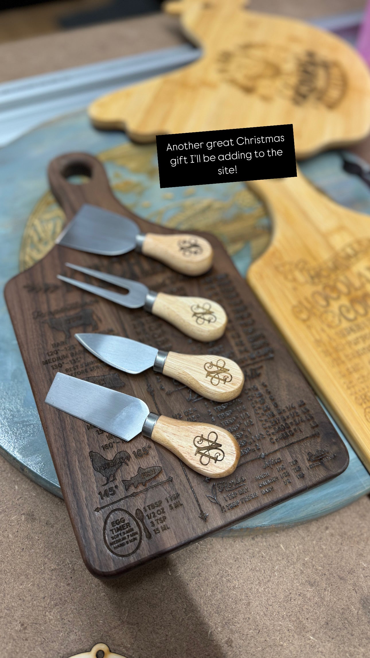 Cheese Knife Set | Custom Engraved | Charcuterie Board Accoutrements