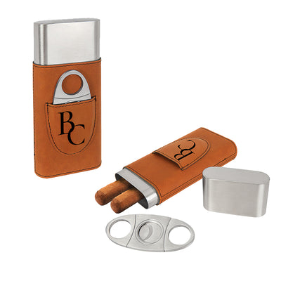 Cigar Case with Cutter - Custom Laser Engraving