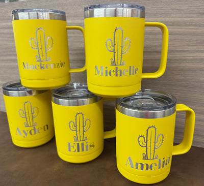 15oz Laser Engraved Custom Travel Mug