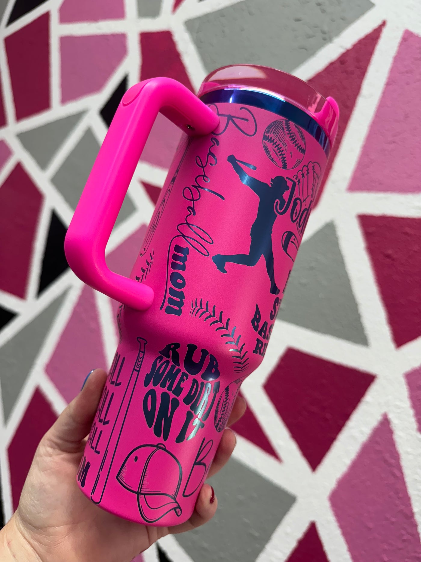 Baseball Mom 1 40oz - Custom Laser Engraved