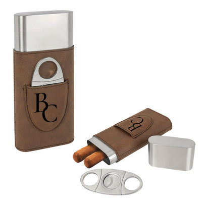 Cigar Case with Cutter - Custom Laser Engraving