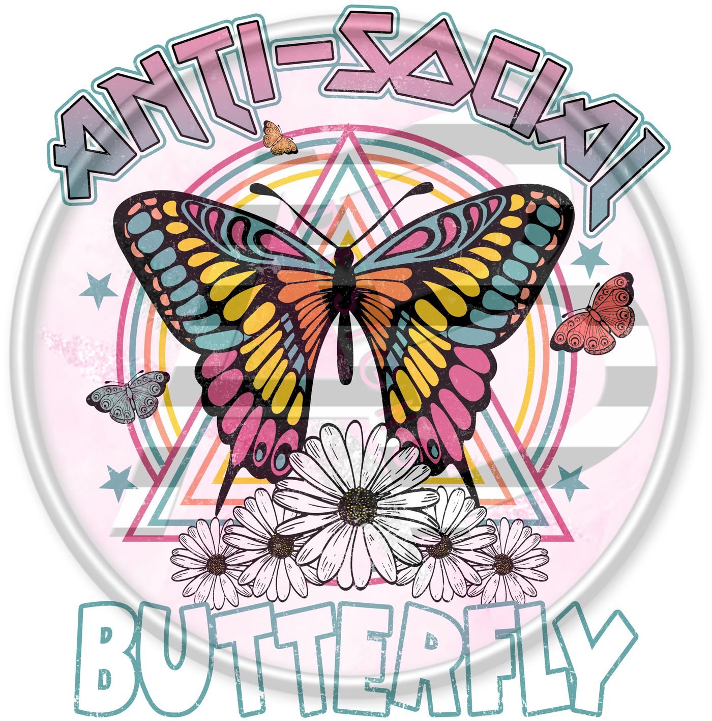 DTF Heat Transfer - Anti Social Butterfly 02