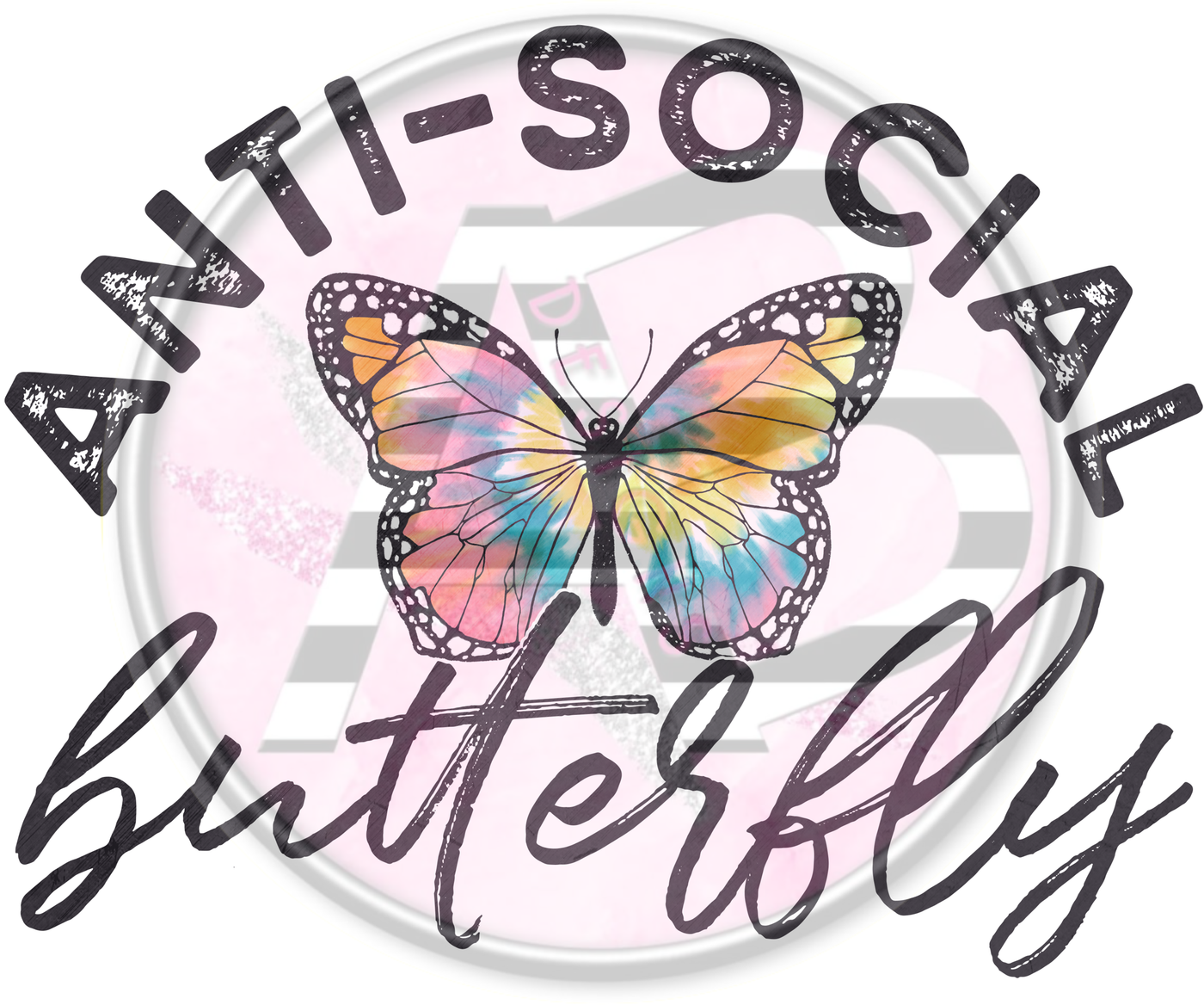 DTF Heat Transfer - Anti Social Butterfly 01