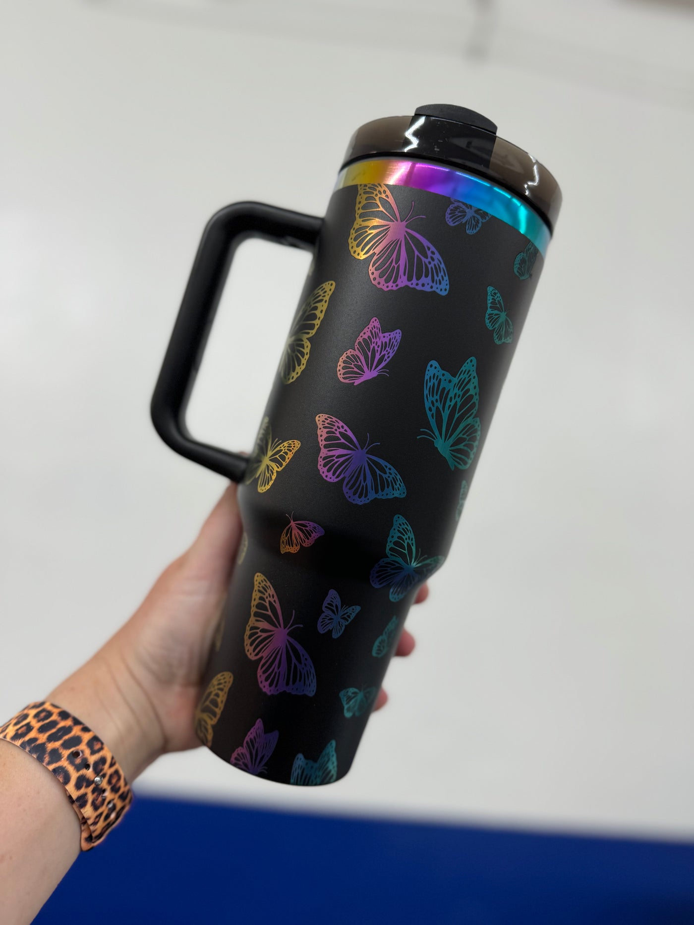 Butterfly Tumbler 40oz - Custom Laser Engraved