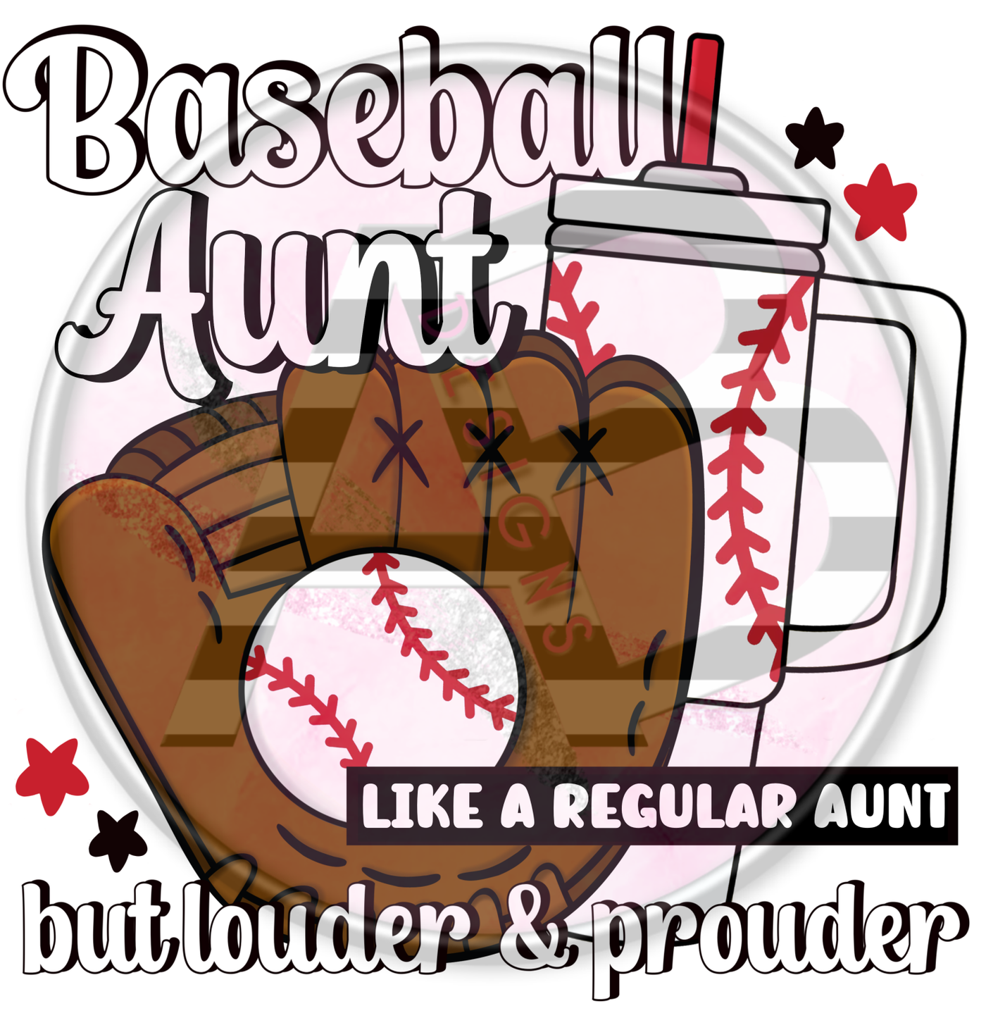 DTF Heat Transfer - Baseball Aunt 02