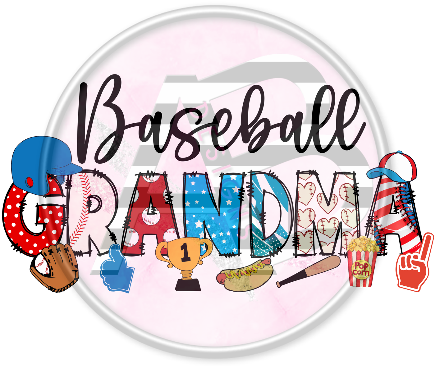 DTF Heat Transfer - Baseball Grandma 01