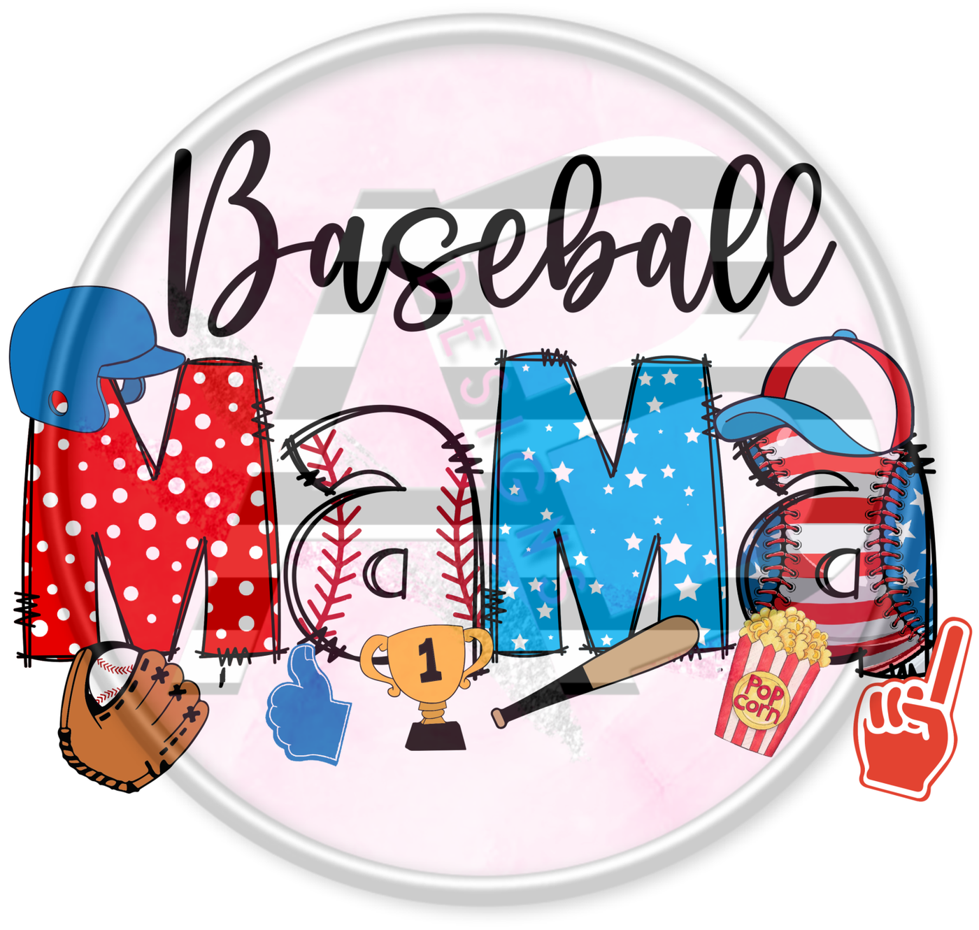 DTF Heat Transfer - Baseball Mama 04