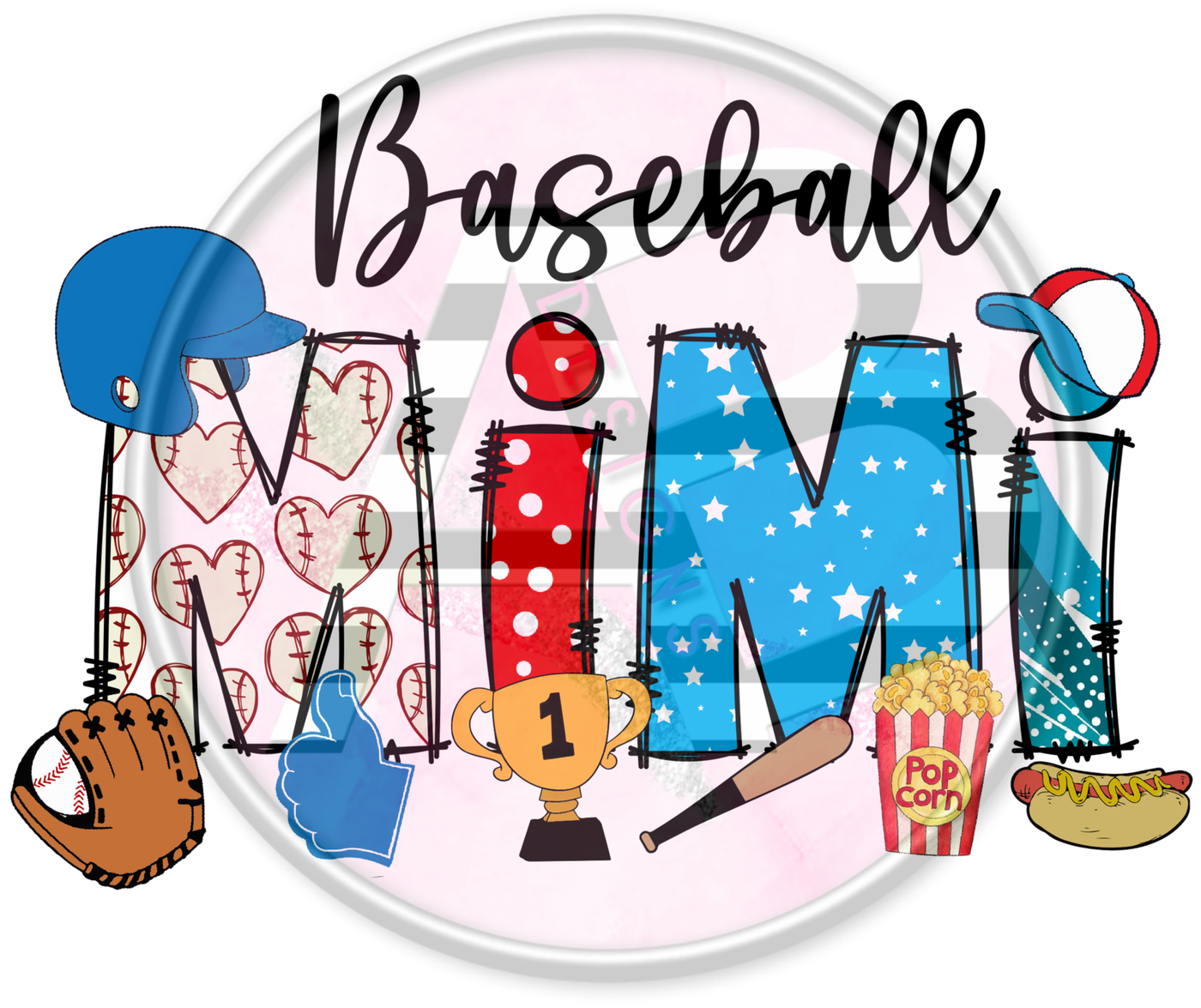 DTF Heat Transfer - Baseball Mimi 01