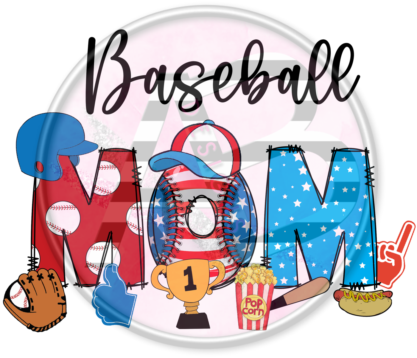 DTF Heat Transfer - Baseball Mom 08