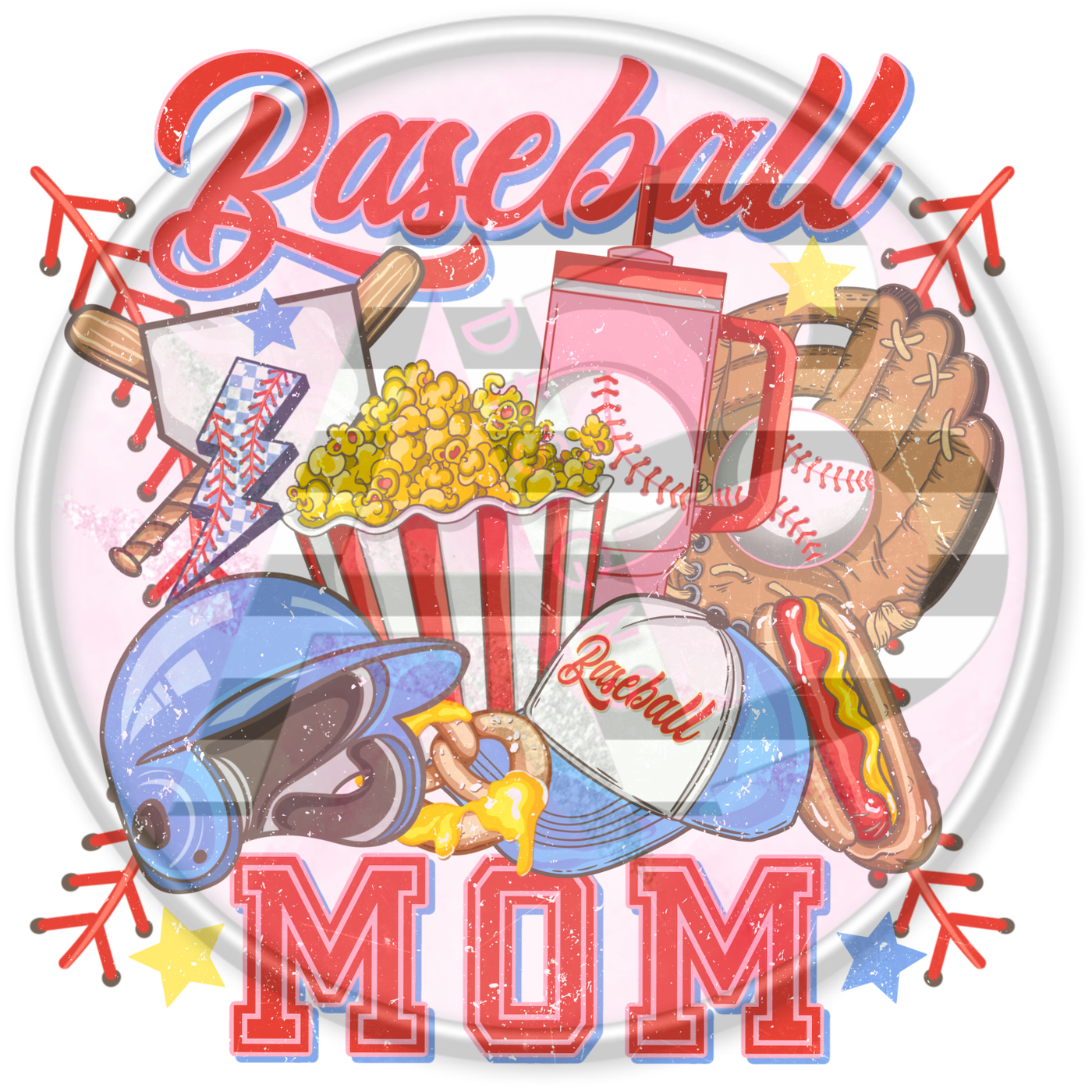 DTF Heat Transfer - Baseball Mom 22