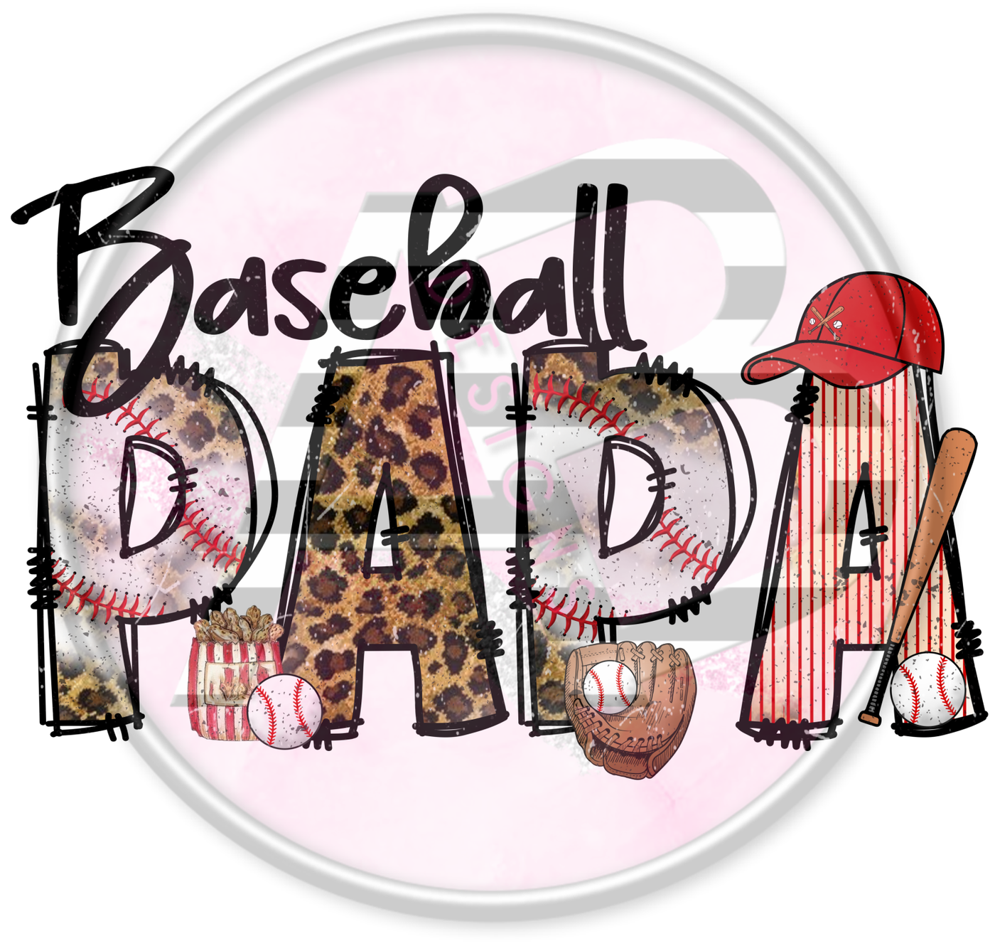 DTF Heat Transfer - Baseball Papa 01