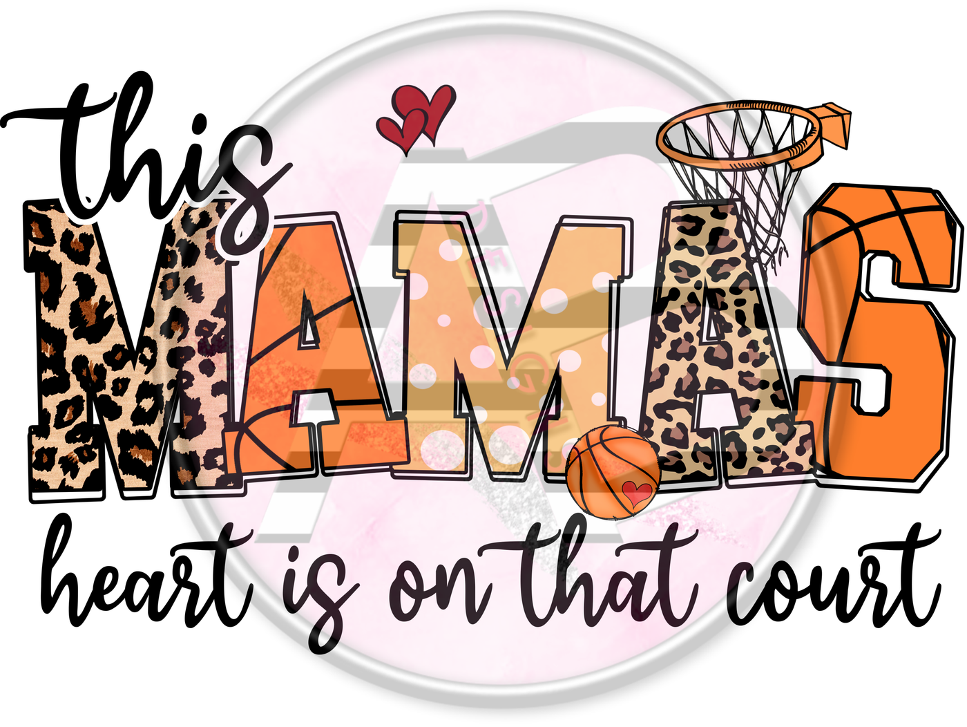 DTF Heat Transfer - Basketball Mom 04