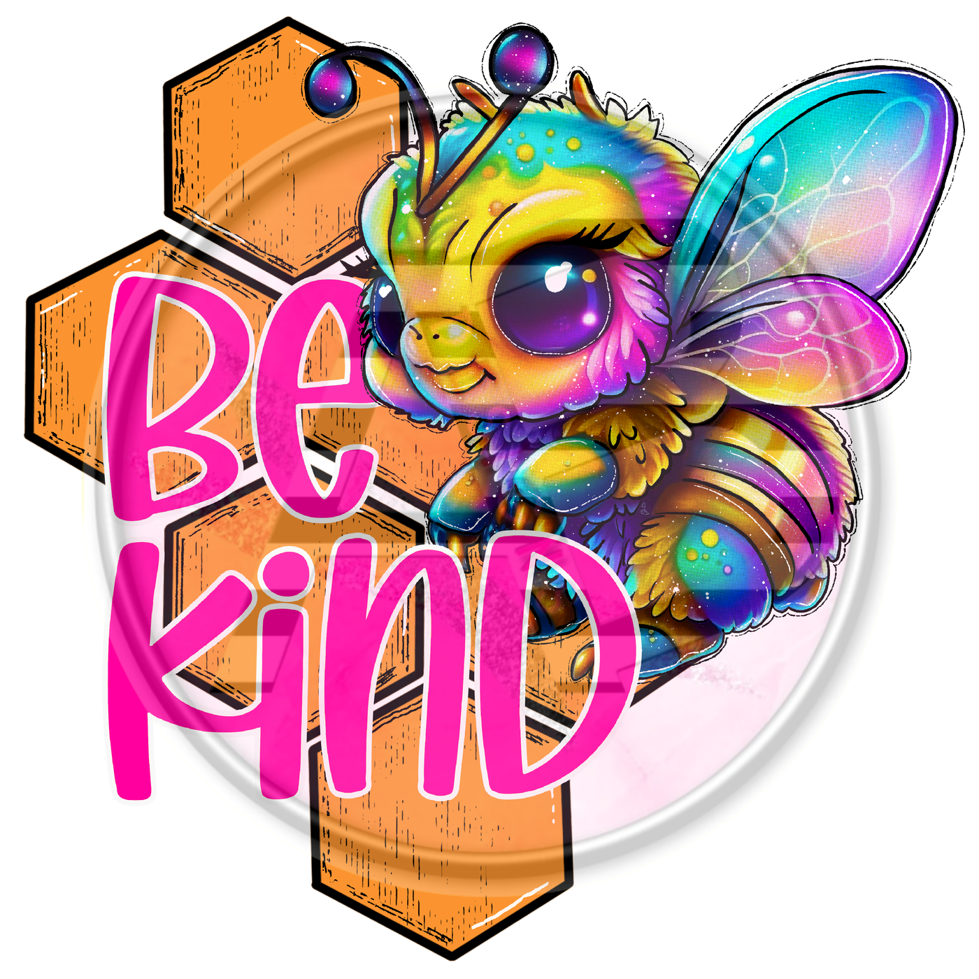 DTF Heat Transfer - Be Kind Neon 01