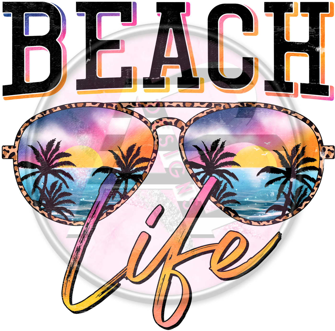 DTF Heat Transfer - Beach Life 04