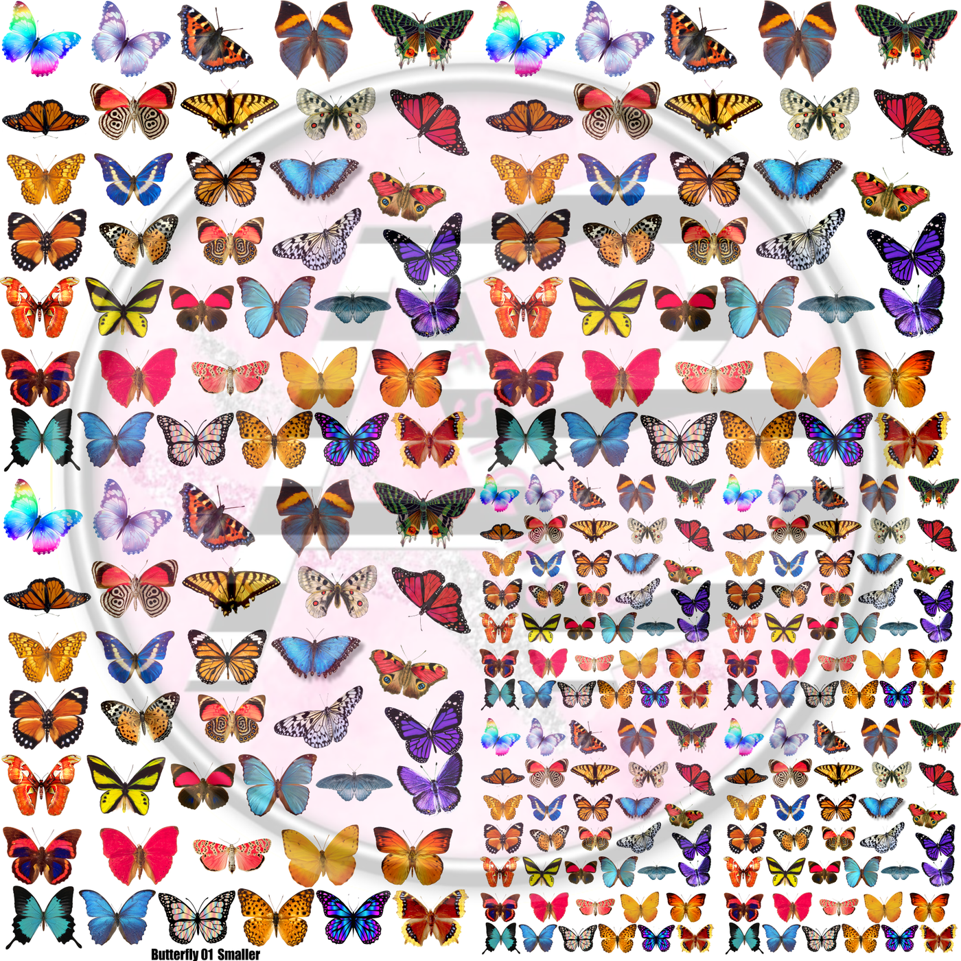 Butterfly 01 Smaller Full Sheet 12x12 Clear Cast