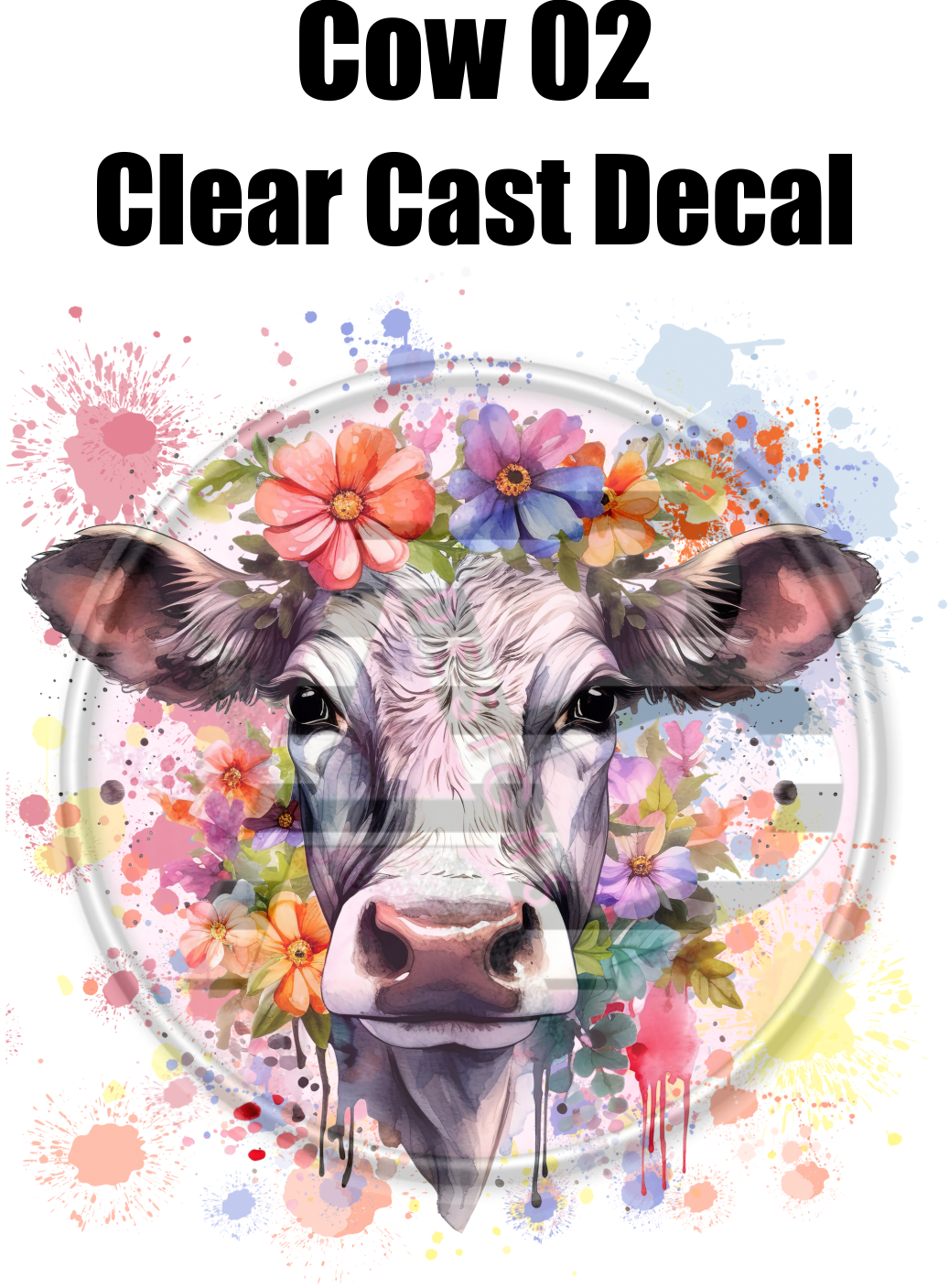 Cow 02 - Clear Cast Decal -145