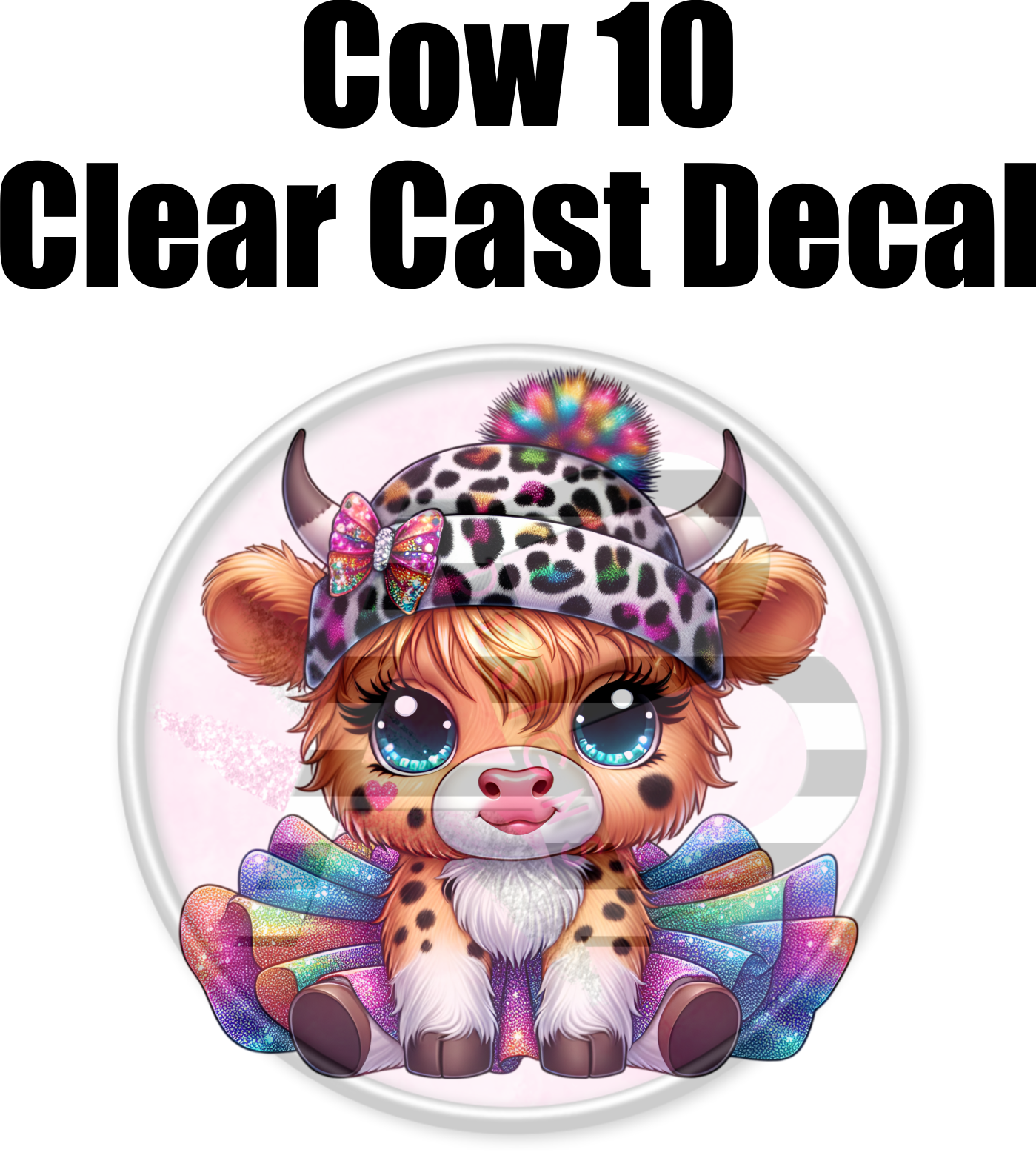 Cow 10 - Clear Cast Decal-657