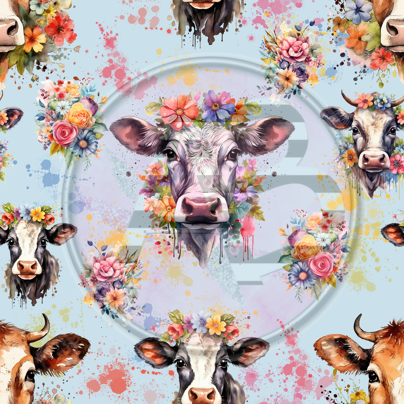 Adhesive Patterned Vinyl - Cows 02