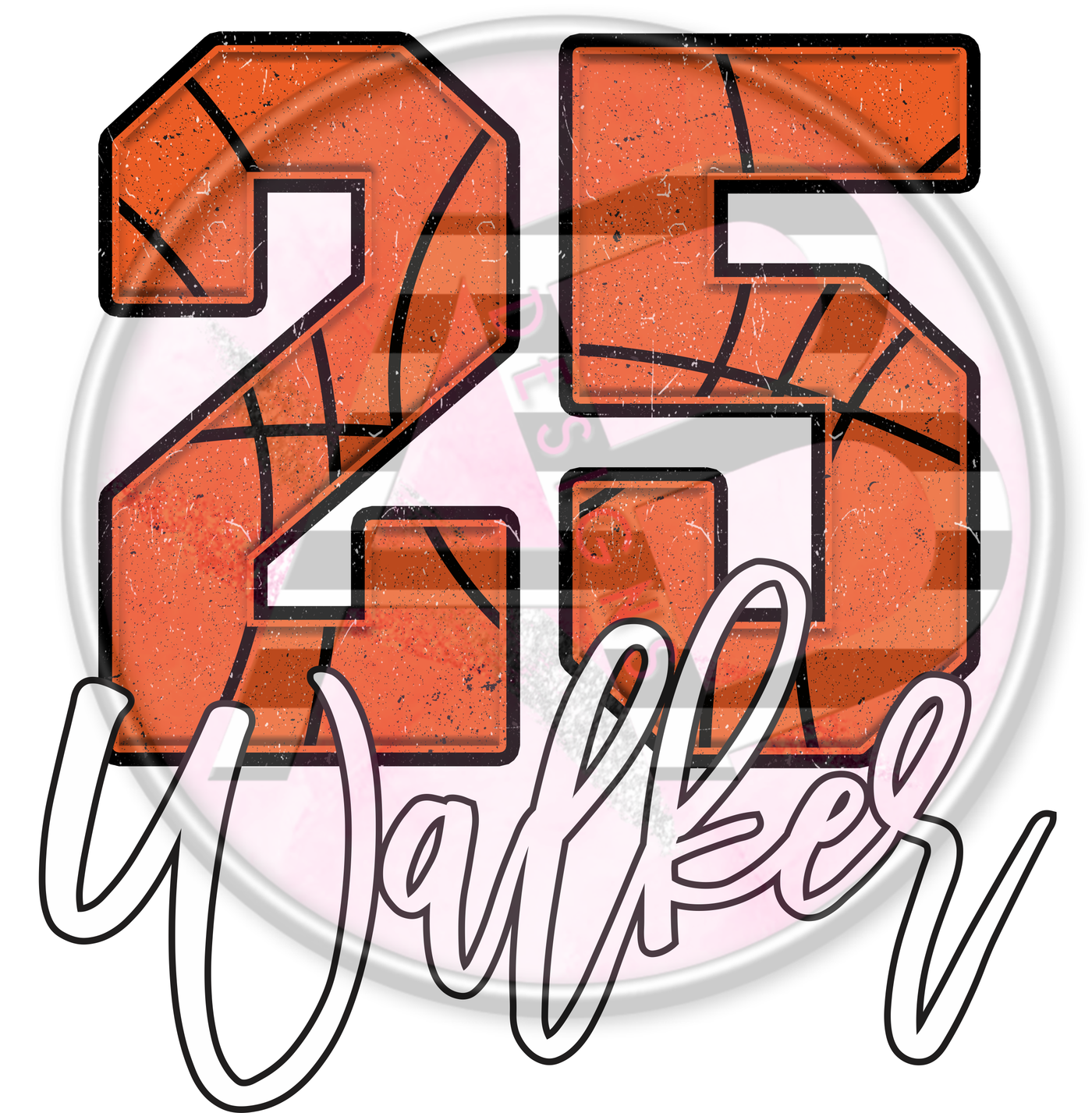 DTF Heat Transfer - Custom Basketball Name and Number