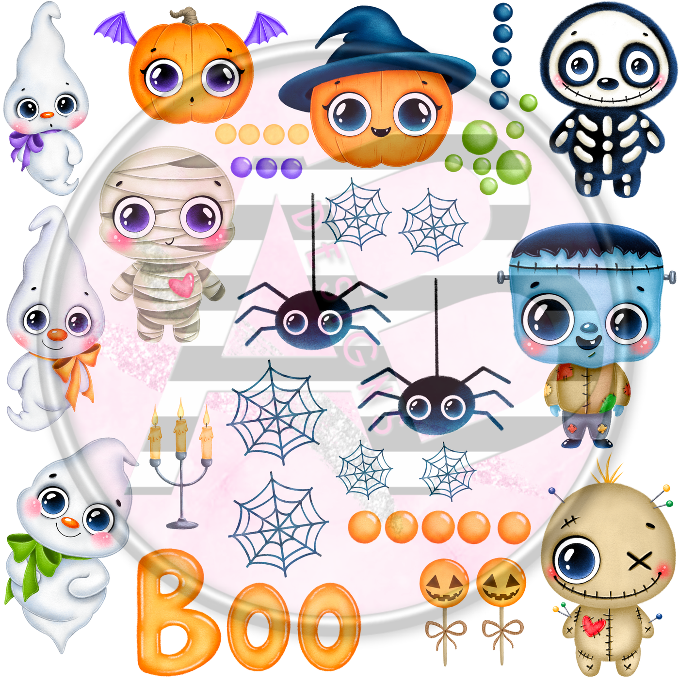 Cute Halloween Full Sheet 12x12 - Clear Sheet