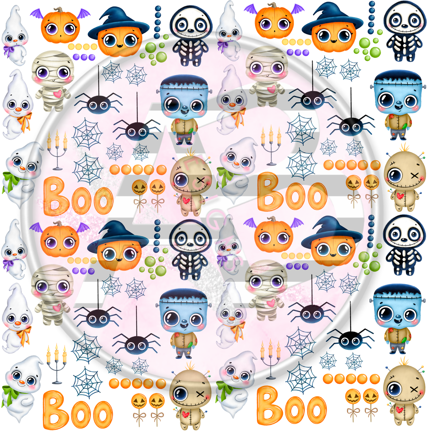 Cute Halloween Full Sheet 12x12 Smaller - Clear Sheet