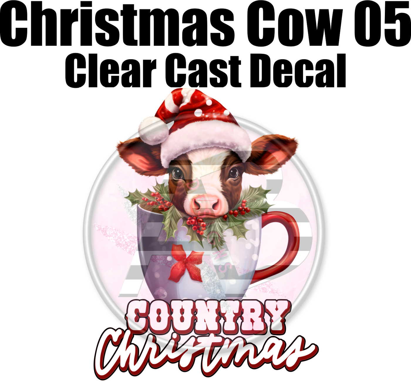 Christmas Cow Collab 05 - Clear Cast Decal