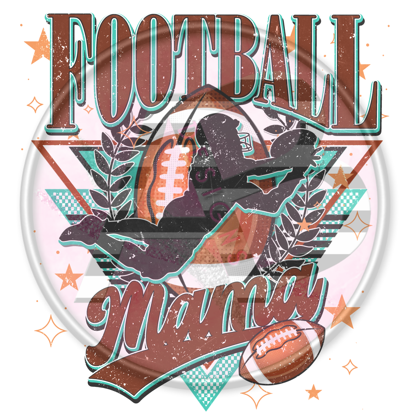 DTF Heat Transfer - Football Mom 09